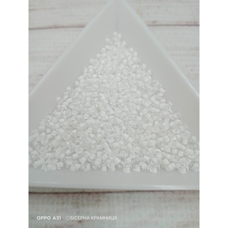 38002-10/0 Бісер Чехія (профарбований, білий), упаковка 50 грамів