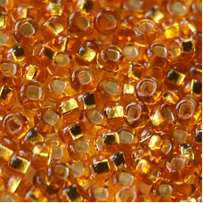 464-10/0-17070 Бісер Чехія (блискучий з квадратною серединкою, золотий), упаковка 50 грамів