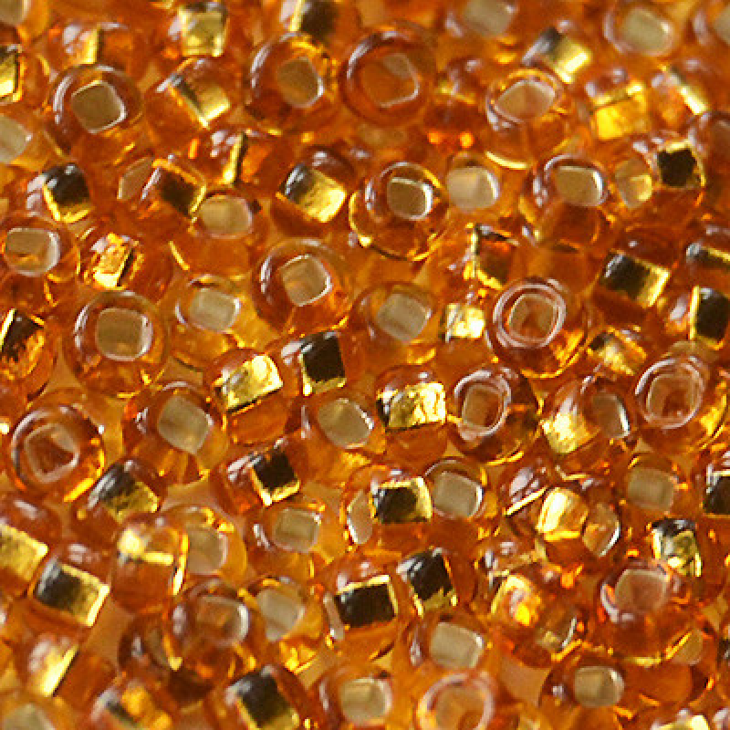 464-10/0-17070 Бісер Чехія (блискучий з квадратною серединкою, золотий), упаковка 50 грамів