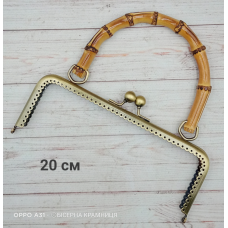 Металевий фермуар з ручкою з натурального бамбука, довжина 20 см