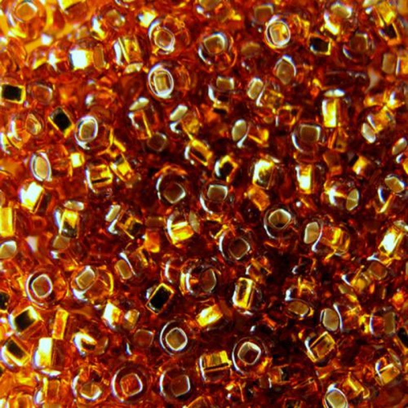 465-10/0-17090 Бісер Чехія (блискучий з квадратною серединкою, коричнево-золотий), упаковка 50 грамів