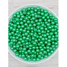 Перлинні зелені намистини, 8 мм. 250 грамів