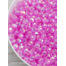 Прозорі райдужні рожеві акрилові намистини Куля Гранована, 8 мм, 250 грамів