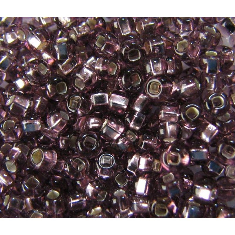 468-10/0-27010 Бісер Чехія (блискучий з квадратною серединкою, світлий аметист), упаковка 50 грамів