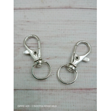 Карабін для сумки, брелока, колір срібла. 31*12 мм. Ціна за штуку