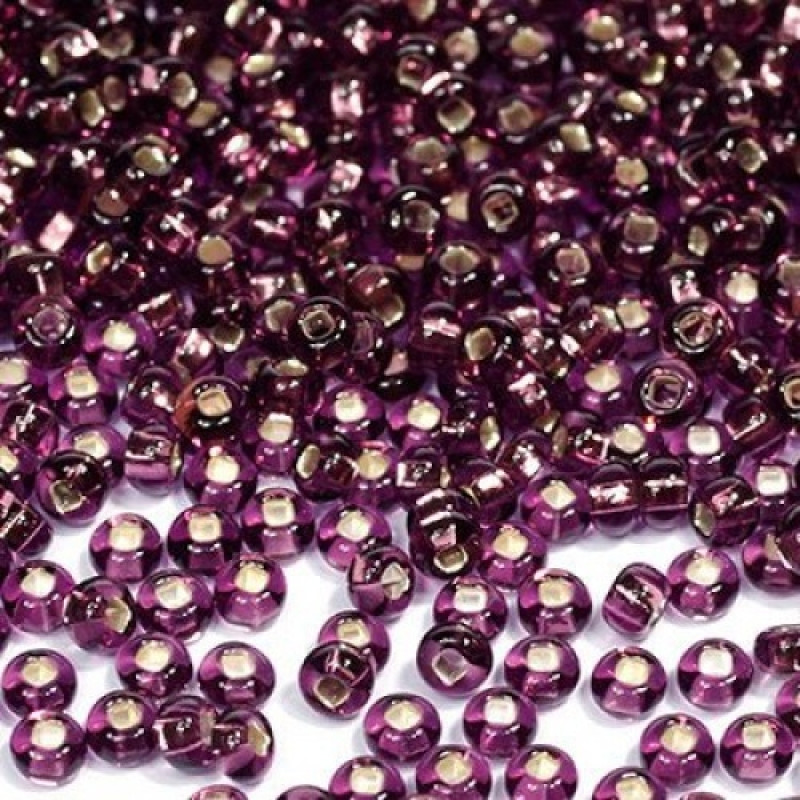469-10/0-27060 Бісер Чехія (блискучий з квадратною серединкою, аметистовий), упаковка 50 грамів