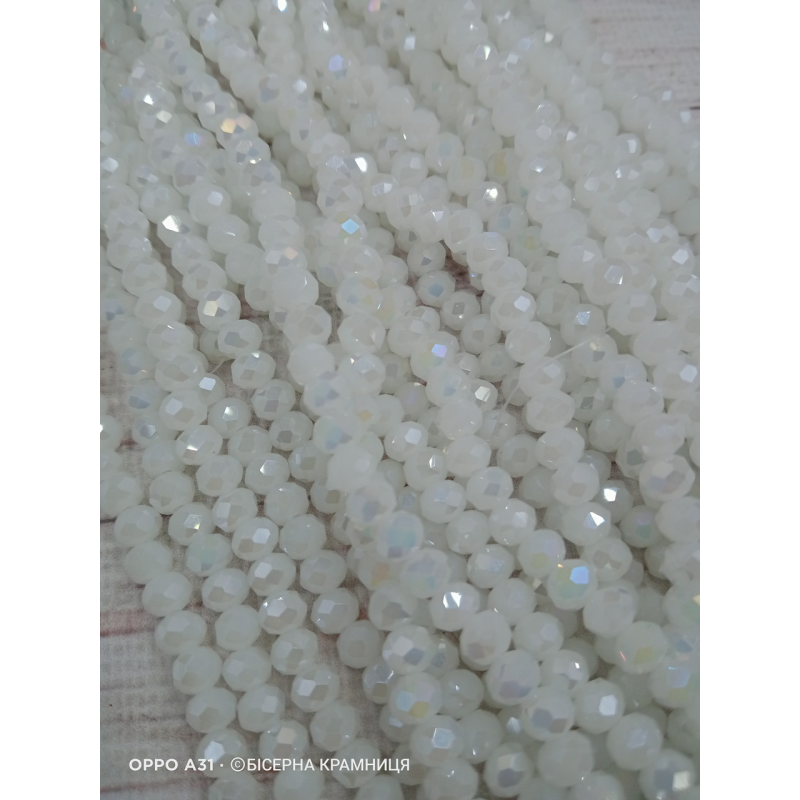 Ронделі, розмір 6*4 мм. Напівпрозорі молочні