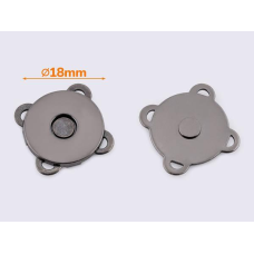 Магнітна застібка для сумки, 18 мм. Чорна