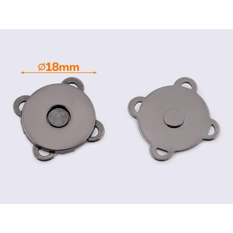 Магнітна застібка для сумки, 18 мм. Чорна Магнітна застібка для сумки, 18 мм. Чорна