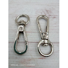 Пара карабінів для сумки, длина 40 мм, колір срібла