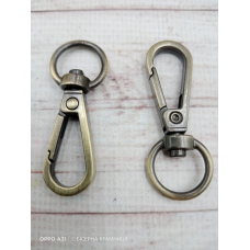 Пара карабінів для сумки, длина 40 мм, колір бронзи