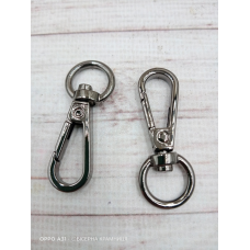 Пара карабінів для сумки, длина 40 мм, чорний