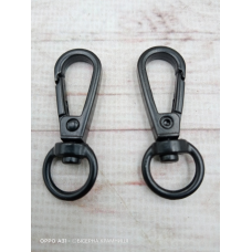 Пара карабінів для сумки, длина 40 мм, чорний матовий