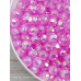 Прозорі райдужні рожеві акрилові намистини Куля Гранована, 10 мм, 250 грамів