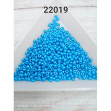 22019 бісер № 10 Preciosa (Чехія) 5 грамів. Перламутровий непрозорий, темний блакитний