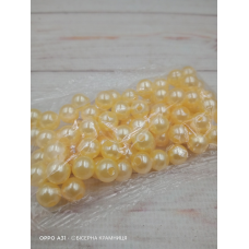 Перлинні пластикові намистини, колір пряженого молока, 8 мм. 20 грамів