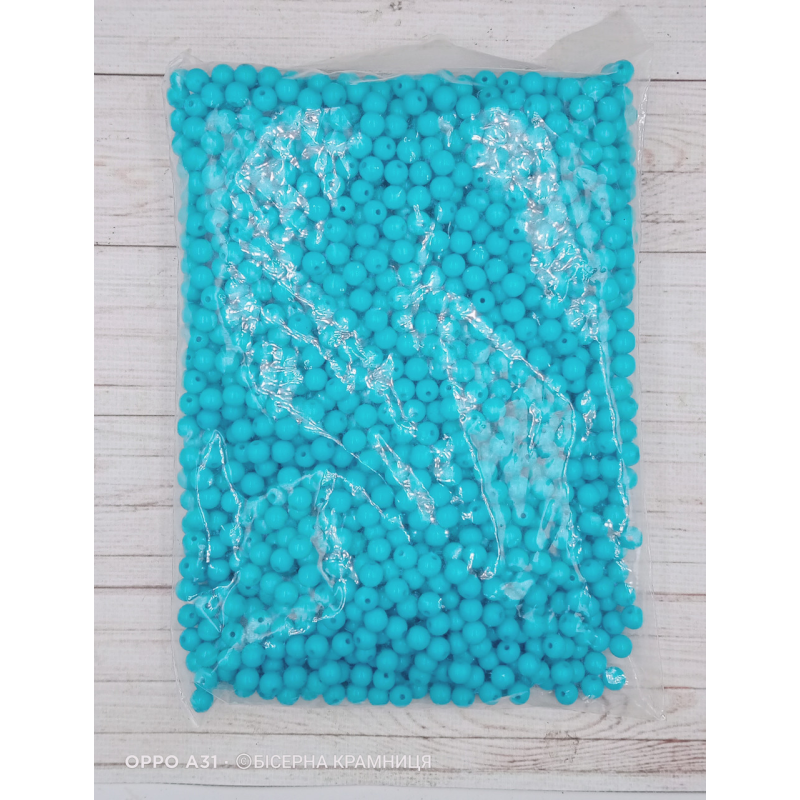 Акрилові намистини кольору синьої морської хвилі, 8 мм. 500 грамів Акрилові намистини кольору синьої морської хвилі, 8 мм. 500 грамів