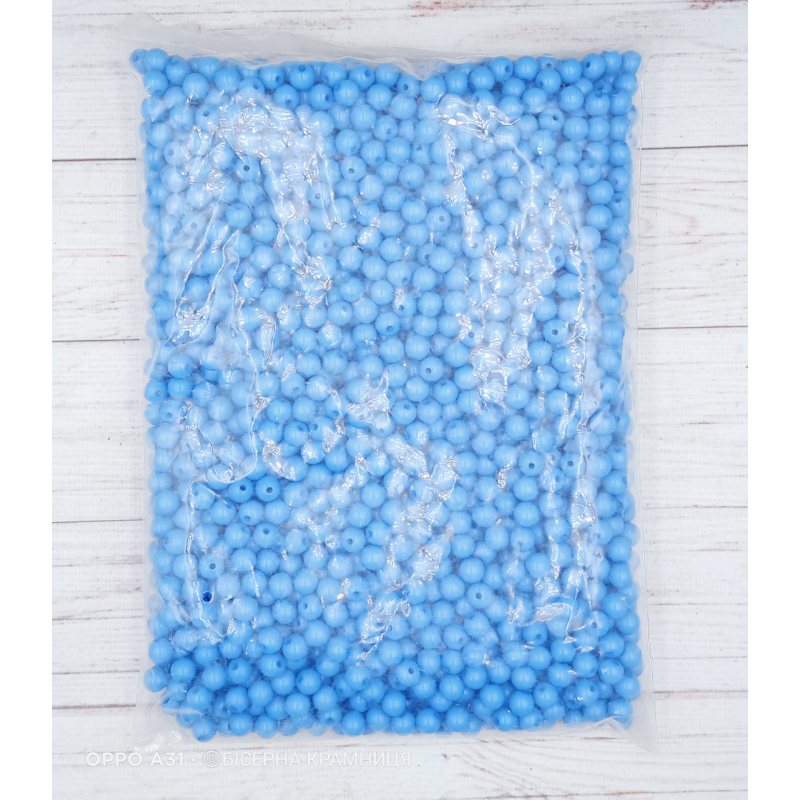 Акрилові намистини світлого волошкового кольору, 8 мм. 500 грамів Акрилові намистини світлого волошкового кольору, 8 мм. 500 грамів