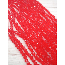 Біконус, розмір 4*4 мм. Світлий червоний прозорий