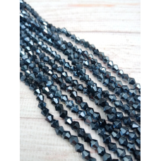 Біконус, розмір 4*4 мм. Гематитовий