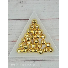 Перлинні акрилові намистини золотого кольору, 8 мм. 500 грамів