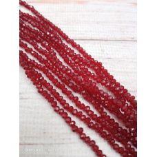 Ронделі, розмір 3*2 мм. Бордові прозорі