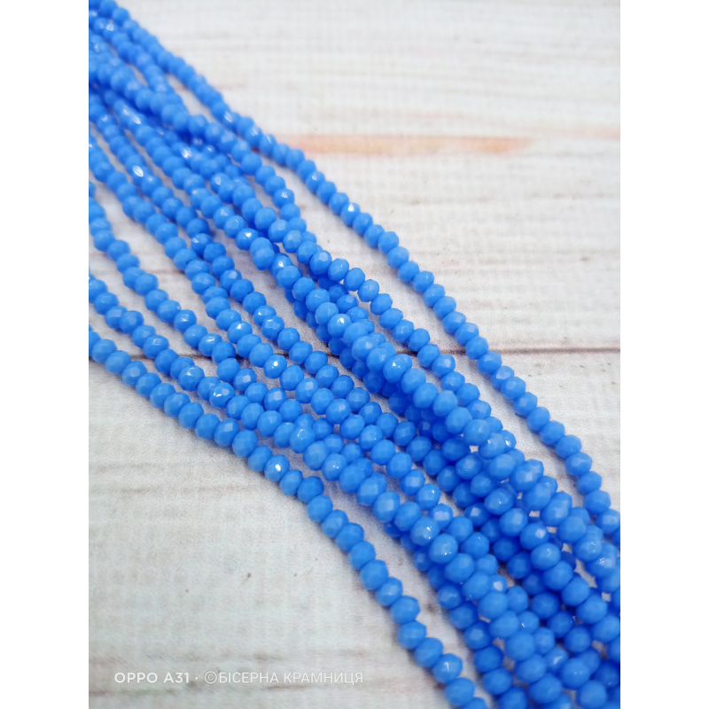 Ронделі, розмір 2,5*2 мм. Волошкові непрозорі