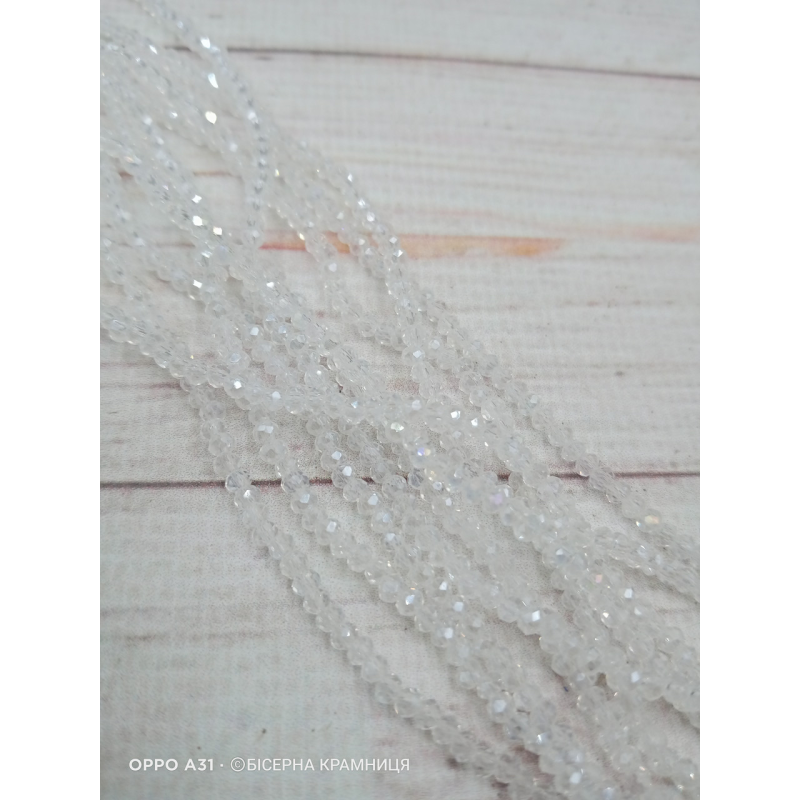 Ронделі, розмір 2,5*2 мм. Прозорі Ронделі, розмір 2,5*2 мм. Прозорі