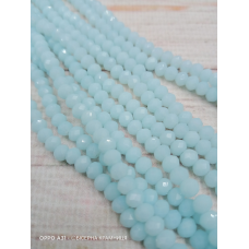 Ронделі, розмір 4*3 мм. Світлий небесно-блакитний непрозорий