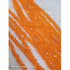 Ронделі, розмір 4*3 мм. Помаранчевий прозорий