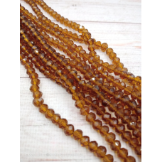 Ронделі, розмір 6*4 мм. Коричнево-медові прозорі