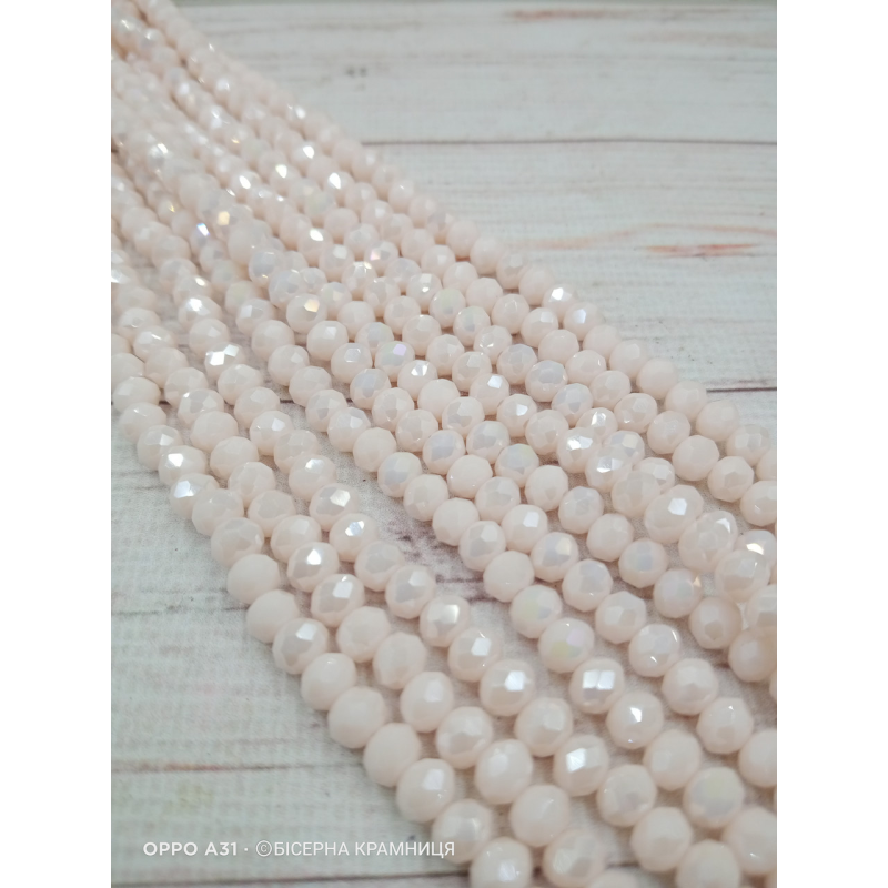 Ронделі, розмір 6*4 мм. Світлі кремові непрозорі