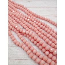 Ронделі, розмір 6*4 мм.  Бежево-рожеві непрозорі