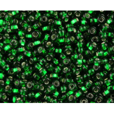 483-10/0-57060 Бісер Чехія (блискучий з квадратною серединкою, зелений насичений), упаковка 50 грамів