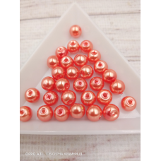 Майорка 6 мм, круглі намистини, скло. Колір мідний світлий