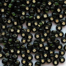 484-10/0-57290 Бісер Чехія (блискучий з квадратною серединкою, зелений болотний), упаковка 50 грамів