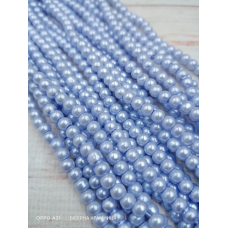 Майорка 4 мм, круглі намистини, скло. Колір волошково-фіолетовий