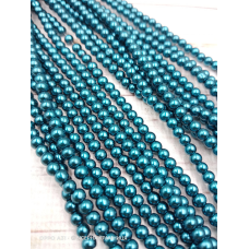 Майорка 4 мм, круглі намистини, скло. Колір синій