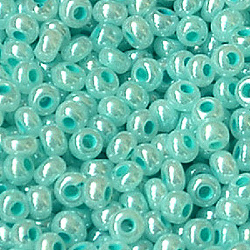 558-10/0-37158 Бісер Чехія (перламутровий, бірюзовий світлий), упаковка 50 грамів