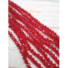 Біконус, розмір 4*4 мм. Червоні прозорі