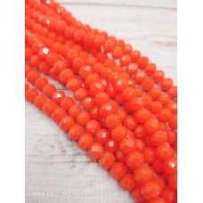 Ронделі, розмір 6*4 мм. Яскраві помаранчеві непрозорі