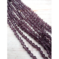 Біконус, розмір 4*4 мм. Аметистові прозорі