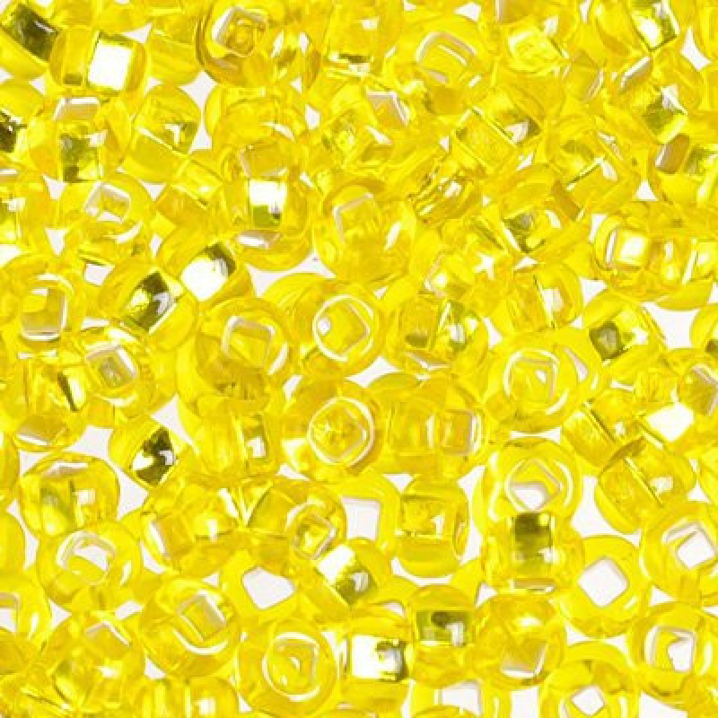 491-10/0-87010 Бісер Чехія (блискучий з квадратною серединкою, лимонно-жовтий), упаковка 50 грамів