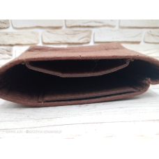 Коричнева підкладка з фетра для сумочок з намистин, з блискавкою. Розмір 12,5*9*4 см