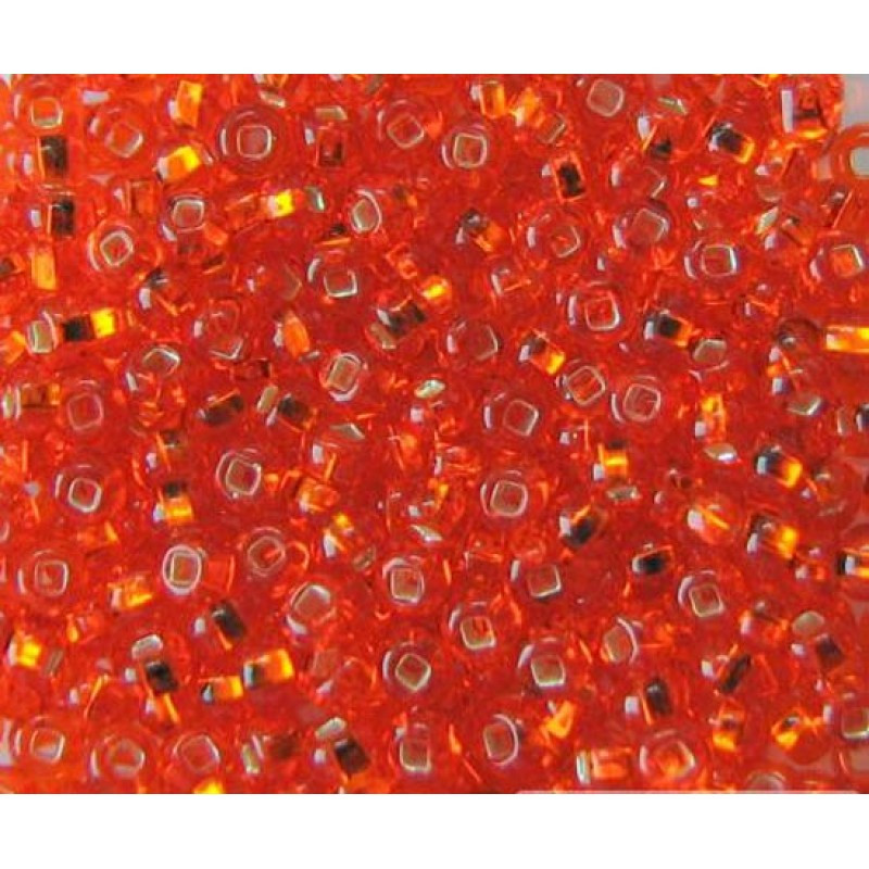 494-10/0-97030 Бісер Чехія (блискучий з квадратною серединкою, оранжевий), упаковка 50 грамів