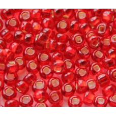 496-10/0-97070 Бісер Чехія (блискучий з квадратною серединкою, червоний), упаковка 50 грамів