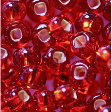 497-10/0-97090 Бісер Чехія (блискучий з квадратною серединкою, червоний темний), упаковка 50 грамів