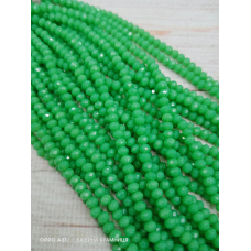 Ронделі, розмір 3,5*3 мм. Зелені напівпрозорі