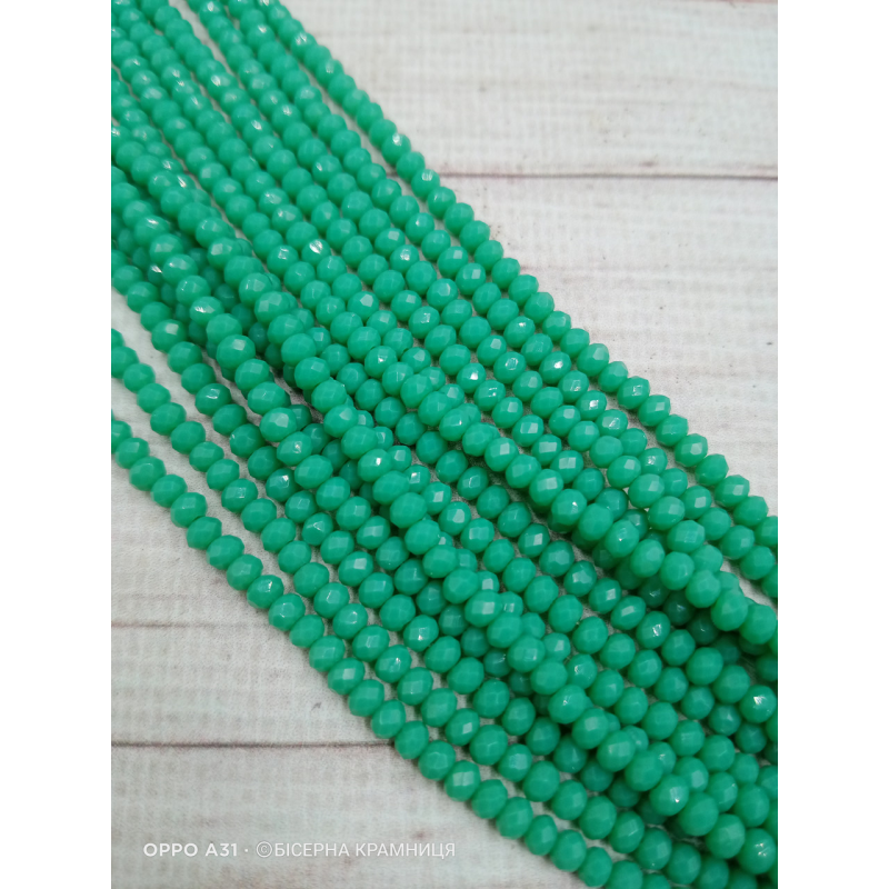 Ронделі, розмір 3,5*3 мм. Колір темної м“яти, непрозорі