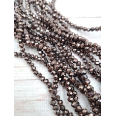 Ронделі, розмір 4*3 мм. Колір коричневий з гальванічним покриттям